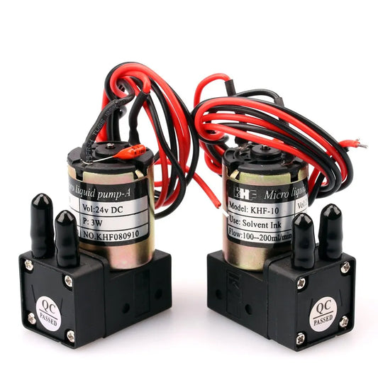 American DTF Supply suction pump replacement for DTF printers, showing the compact black suction pump with hoses attached.